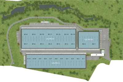 Planta simplificada do Condomínio Logístico Modular Golgi Cajamar.